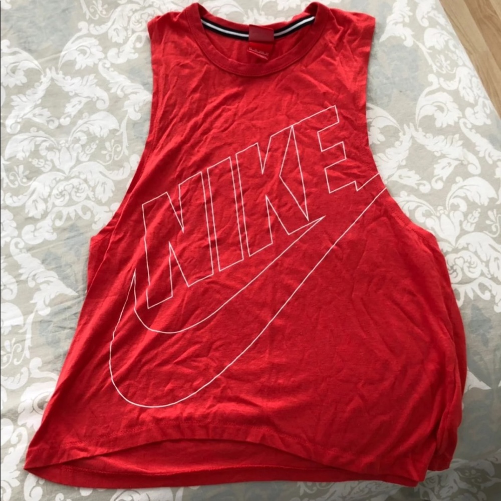 Red Nike muscle tank